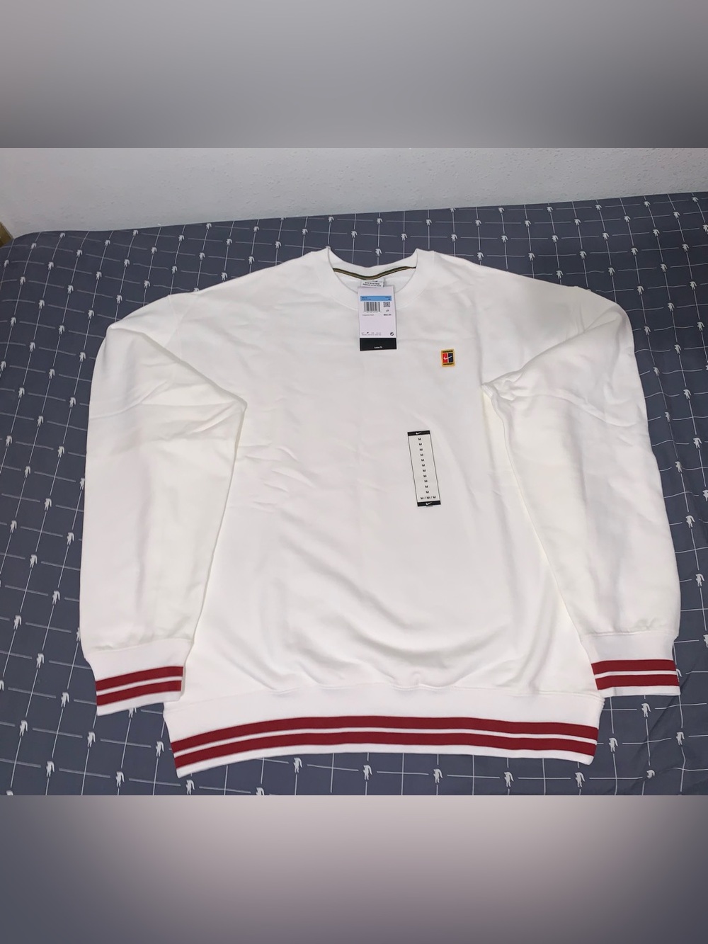 Nike Men's Spring Court Fleece Crewneck White IR0618-100 Size: Medium